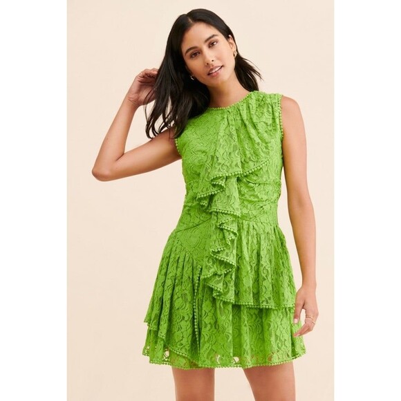 NWT Verb Lace Ruffled Mini Dress Small - Picture 1 of 7